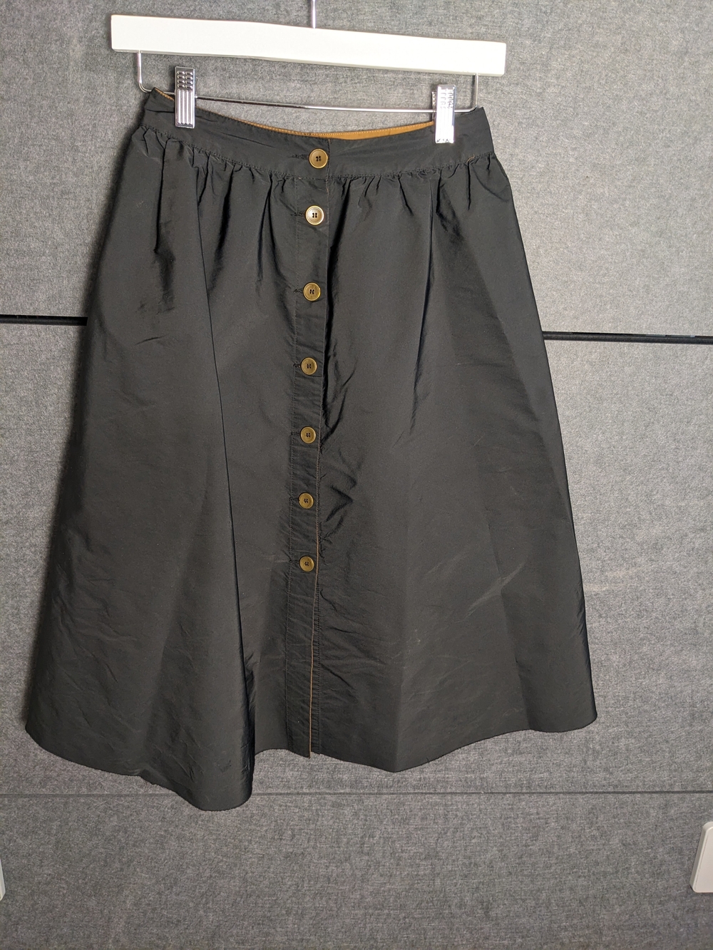 Zara Black Button-Front Midi Skirt (Reversible!)